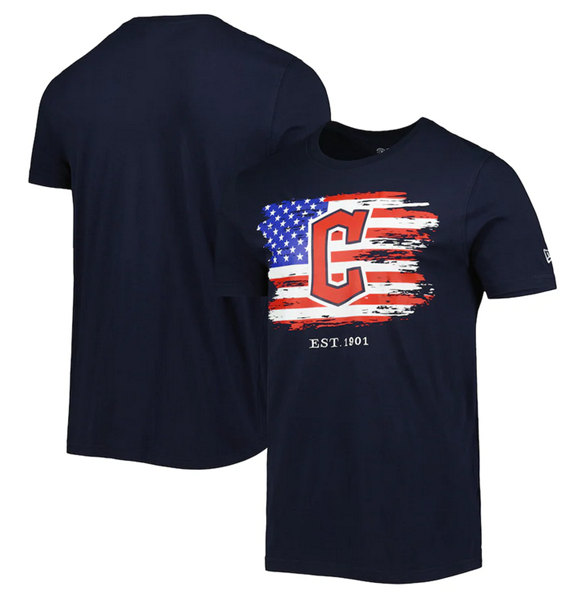 Men's Cleveland Guardians Navy Era 4th of July T-Shirt